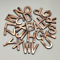 Door Plate House Number Letter Sticker 5CM A Z Alphabet Modern 3D Hotel Apartment Mailbox No.ABS Plastic Red Copper Bronzed Name