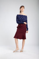 QueenCows กระโปรงพยุงครรภ์ Sue Support Skirt With Pleated Hem (Burgundy)