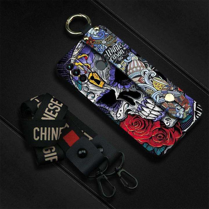 new-wristband-phone-case-for-tecno-spark-7-spark7t-cover-armor-case-kickstand-anti-dust-cute-phone-holder-back-cover