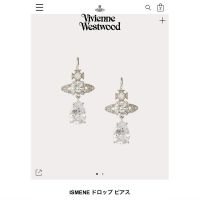 Vivienne Westwood Cat Big Spot VIVIENNE WESTWOOD ISMENE West Empress Water Drop Saturn Earrings Silver