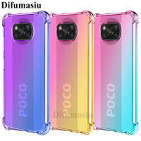 For Xiaomi Poco X3 Pro Phone Cases Covers Gradient Color Silicone Soft TPU Casing Colorful Back Cover Anti Fall Xiaomi Poco X3Pro Shockproof Soft Case