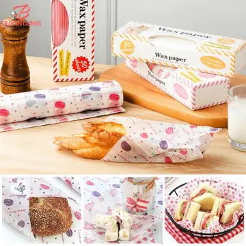 50pcs, Wax Papers, Food Wrapping Paper, Confectionery Mat Paper, Greaseproof  Paper, Baking Wax Paper, Printed Wrapping Paper, Oil And Water Resistant