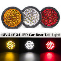 2x 1224V 24 LED Car Rear Tail Light ke Stop Side Marker Warning Indicator Truck Trailer Round Reflector A Red Yellow White