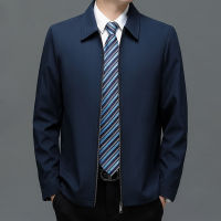 BROWON ยี่ห้อเสื้อแจ็คเก็ตผู้ชาย2023ฤดูใบไม้ร่วงใหม่แฟชั่น Turn-Down Collar Jacket Men Casual Business สีทึบ Outwear Mens Jacket