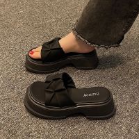 【July】 Net red hot style slippers womens summer thick sole heightening shoes all-match super fashion high-end niche sandals and