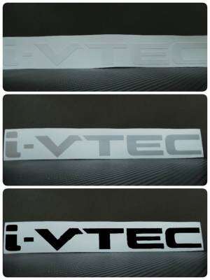 สติ๊กเกอร์งานตัดคอม ติดรถ HONDA คำว่า i-VTEC สำหรับ ฮอนด้า sticker ติดรถ แต่งรถ ivtec สติกเกอร์ สติกเกอ สวย งานดี หายาก ขาว ดำ เทา