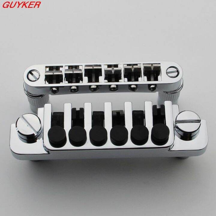 Black Chrome Gold Electric Guitar Bridge BM003 +Vintage Lock TP 6
