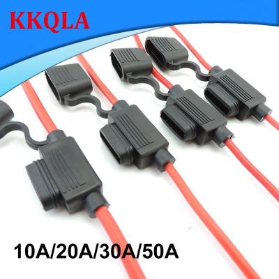 QKKQLA Waterproof Mini Small Medium Auto Fuse Holder Power Socket 16/14/12/10Awg Car Blade Fuse Wire Cable