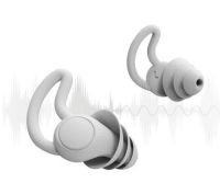 ZK20 2Pair Soundproof Earplugs Three Layer White Silicone Earplugs Waterproof Swimming Earplugs Sleep Noise Reduction