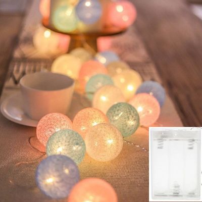 40LED Cotton Ball Garland String Lights Christmas Fairy Lighting Strings for Outdoor Holiday Wedding Xmas Party Home Decoration Fairy Lights