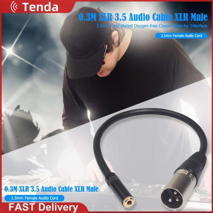 0.3m XLR 3.5 Audio Cable XLR Male to 3.5mm Female Audio Extension Cord Wire Lazada