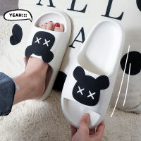 Summer Women Slippers 2022 Open Toe Bear Soft Thick Platform Sandals Non-Slip Indoor Bathroom Beach Outside Men Shoes