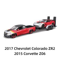 Maisto 1:24 2017เชฟโรเลตโคโลราโด ZR2 &amp; 2015 Corvette Z06 Static Die Cast ยานพาหนะสะสมรถสปอร์ตของเล่น