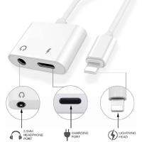 รุ่นJH-010 3 in 1 และ J-009 Adapter สายแปลงสำหรับ i..P..h..one I-P-ad Lightning to Dual Lightning+3.5 AUX ชาร์จ ใช้หูฟัง