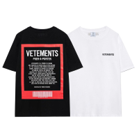 ขนาดใหญ่สติกเกอร์โลโก้ด้านหลัง Vetements T เสื้อยืดผู้ชายผู้หญิง EU ขนาดผ้าฝ้ายเสื้อผ้า TOP TEE แฟชั่นฤดูร้อนสเก็ตบอร์ด