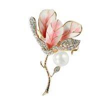 blg Hibiscus Vintage for Rhinestone Decorative Brooches Fashion Imitation Pearl Pins 【JULY】