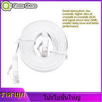 【ราคาถูกสุด】 RJ45 CAT6 Flat LAN Cable Ethernet เครือข่ายสายแลนแบน UTP Patch สายเราเตอร์ 1000 M สีขาว