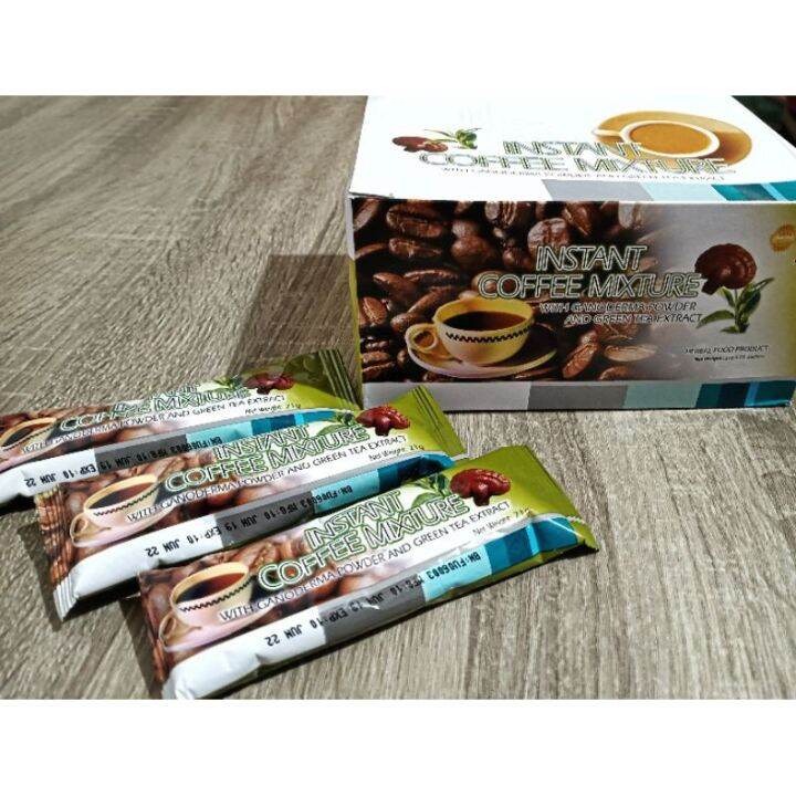 Instant Coffee Mixture with Ganoderma Powder and Green Tea Extract