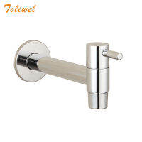 Extra Long Polished Chrome Laundry Bathroom Wom Kitchen Wall Mounted ss Sink Faucet Outdoor Cold Water Tap Bibs