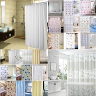 Rèm phòng tắm chống nước 1.8m có kèm móc vải PEVA giá rẻ thumbnail