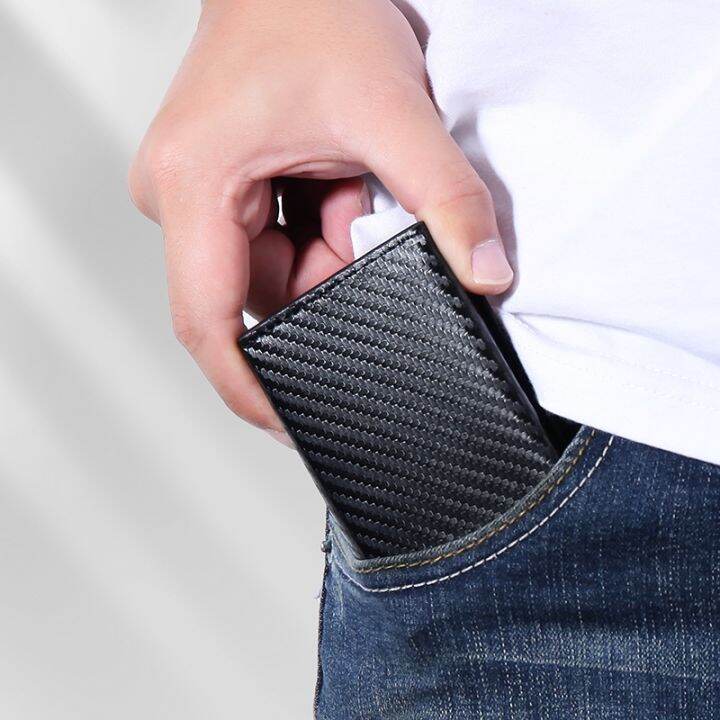 layor-wallet-dienqi-rfid-คาร์บอนไฟเบอร์ผู้ชายกระเป๋าสตางค์หนังผู้ถือบัตรบางกระเป๋าสตางค์กระเป๋าเงินเหรียญขนาดเล็กชายยี่ห้อมินิเมจิก-walet-2021