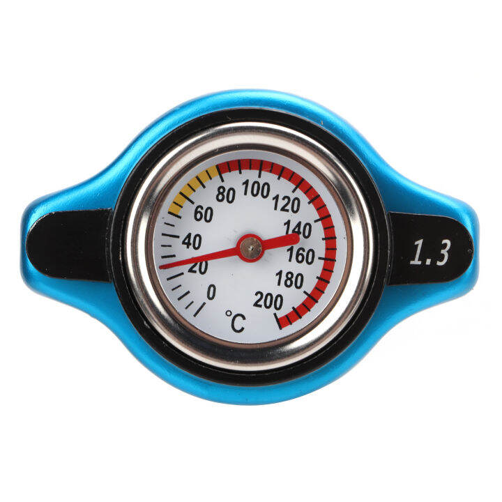 Aluminum Alloy Radiator Cap with Temperature Gauge Pressure Adjustment Leakproof Universal for
