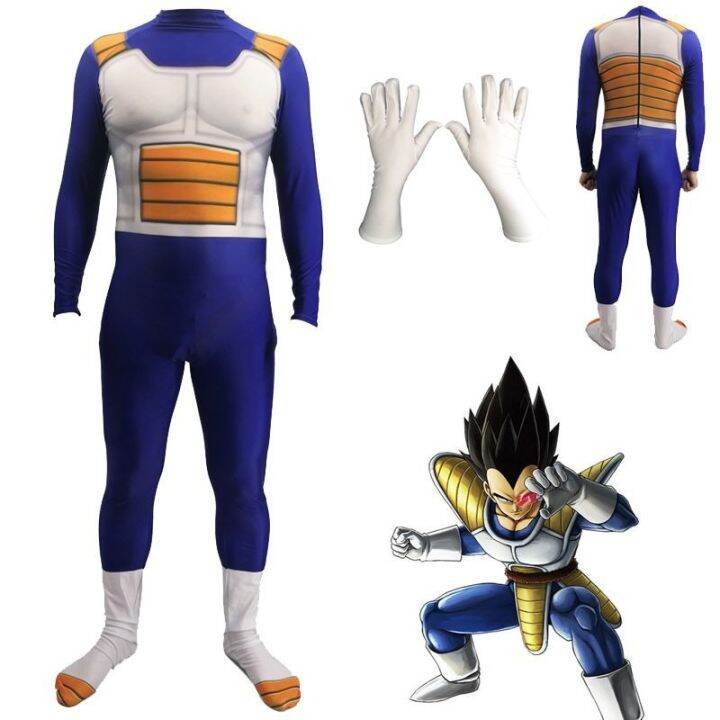 ♟ 【COD】Anime Dragon Ball Z Vegeta Jumpsuit Cosplay Costume Zentai Suit ...