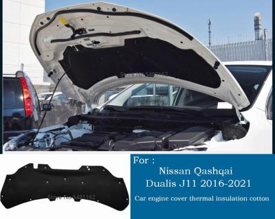 แผ่นฉนวนกันความร้อนเสียงความร้อนรถแผ่นรองฝากระโปรงหน้าผ้าฝ้ายตัวเก็บเสียงรบกวนเคสไอแพดสำหรับ Nissan Qashqai J11 2016-2021 YC