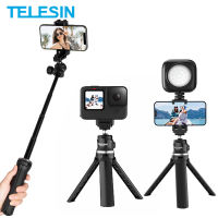 ESIN 360° Ballhead Mini Selfie Stick Tripod With Phone Clip 14 Screw Height Adjustable For GoPro Insta360 Mobile Phone SLR