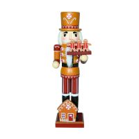 Christmas Wooden Nutcracker 13.8 Inch Gingerbread Style Christmas Nutcracker Decor Festive Christmas Party Decor