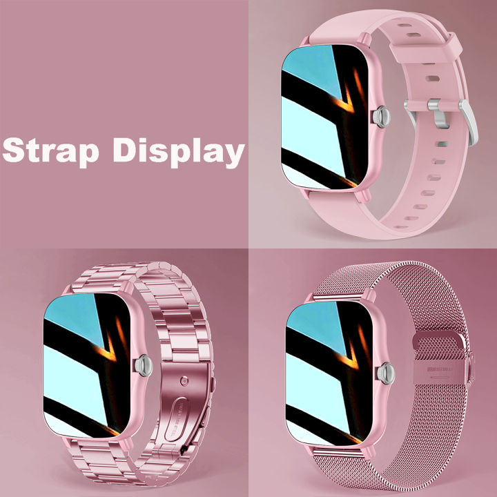 hot-2pc-สายรัดสมาร์ทนาฬิกาผู้หญิงผู้ชาย-smartwatch-square-สแตนเลสสมาร์ทนาฬิกาสำหรับ-android-ios-fitness-tracker-trosmart-nd
