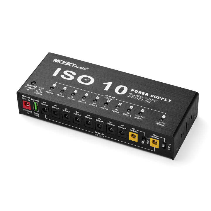 MOSKY ISO10 Portable Guitar Effect Power Supply Station 10 Isolated DC