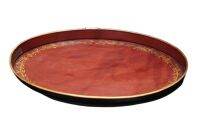 C&amp;C Home Hand Painited Chinoiserie Oval Tray in Berries ของตกแต่งบ้าน ถาด ถาดใส่ของ ถาดอาหาร ลวดลายสีทอง