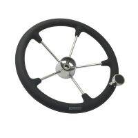 ✢❣✔ steel yacht black foam wheel hydraulic rudder