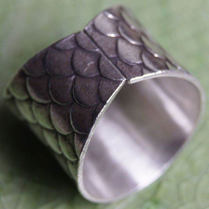 fish-scale-pattern-ring-modern-silver-karen-unique-beauty-as-a-valuable-souvenir-ring-size-6-8-9