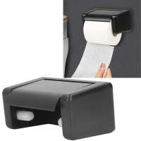 Toilet Roll Paper Holder Plastic Black Wall Mounted Self Adhesive No Punching Container for Bathroom Kitchen Paper Container Toilet Roll Holders