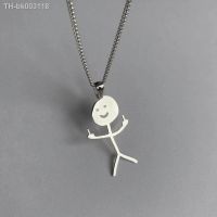 ◘ Fashion Hip Hop Fxck You Funny Doodle Pendant Necklace For Man Woman Stickman Middle Finger Rock Punk Necklace Party Jewelry