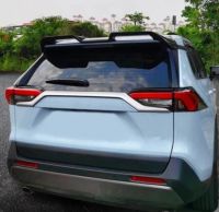 แผ่นปิดฝากระโปรงท้ายหลังด้านบนโครเมียม2020สำหรับโตโยต้า RAV4 RAV 4 XA50 2019แผ่นคาร์บอนไฟเบอร์ตกแต่งท้ายรถด้านหลังรถ F (ที่ตัดโครเมี่ยม CHONGQINGHANGQINSHANG)