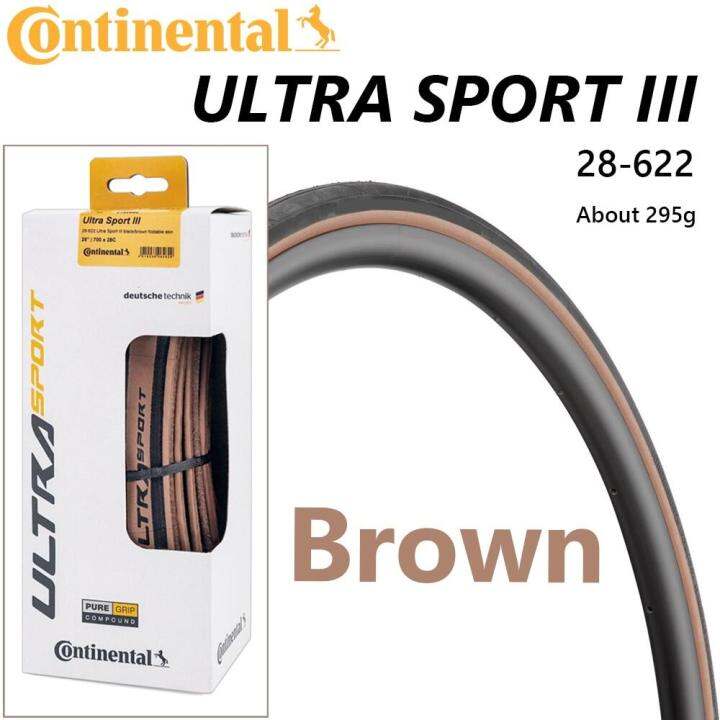Continental Ultra Sport III 700x28c Black Brown Road Bike Tire Folding ...