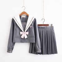 Orthodox soft girl JK uniform skirt cherry blossom embroidery navy wind sailor suit class school student college female