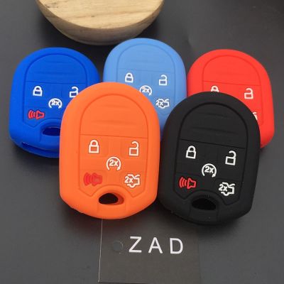 dfthrghd ZAD 5 Button silicone rubber car Remote Key Shell Fob for FORD Expedition Mustang F150 F250-350 Super Duty Keyless Case