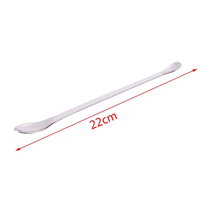 2pcs-22cm-dual-headed-stainless-steel-reagent-sampling-spoon-mixer-for-lab