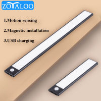 Zoyaloo LED ตู้ครัว PIR Motion Sensor อัลตร้าบาง2040เซนติเมตรโคมไฟ USB ชาร์จตู้เสื้อผ้าโคมไฟตู้ไฟกลางคืน