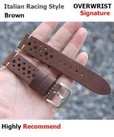 สายนาฬิกา สายหนังวัวแท้ รุ่น overwrist italian racing brown 20mm