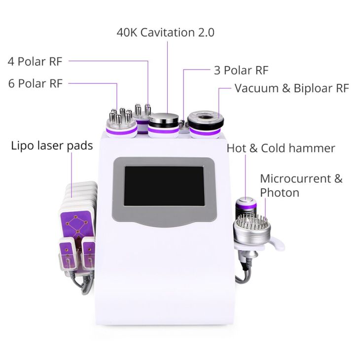 9 in 1 Micro-current Photon Body Sculpting Machine, 40-K Vacuum RF  Cavitation Machine, Anti Cellulite Massager Body Contouring Machine, Facial  Care Skin Tightening Beauty Machine 