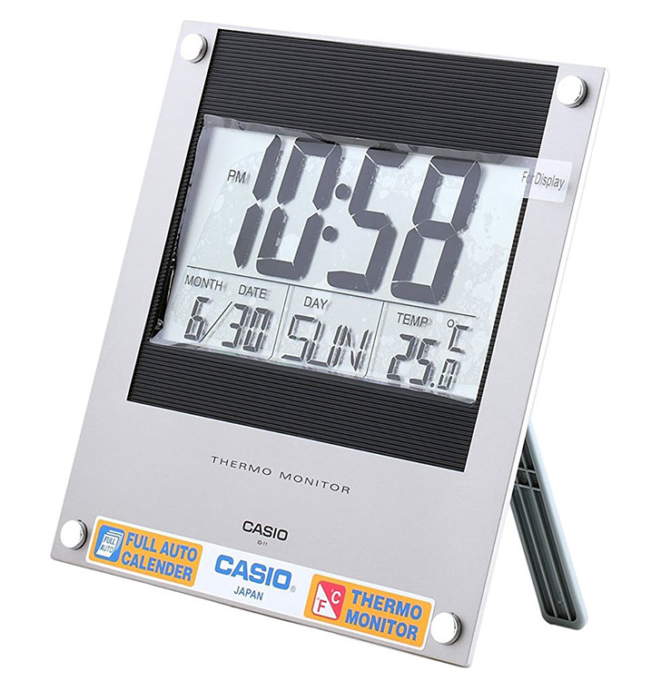 New Casio ID11S-1D Digital Wall Clock/ Thermometer/ 12-24 hrs Format/ Full Auto 