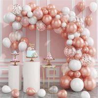 92pcs Rose Gold Balloon Garland Arch Kit White Latex Balloons for Wedding Bridal Shower Baby Shower Birthday Party Decoration
