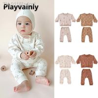 ♤ n4rn Bebê Roupas Menino Menina Pijama O-pescoço Dos Desenhos Animados Imprimir Mangas Compridas Top Cintura Elástica Calças Wear Newborn Camisola E2829