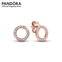 Pandora Sparkling Circle Stud Earrings เครื่องประดับ ต่างหู ต่างหูโรสโกลด์ ต่างหูสีโรสโกลด์ โรสโกลด์ ต่างหูเพชร เพชร ต่างหูแพนดอร่า แพนดอร่า