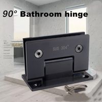 Stainless steel glass clamp connector shower room folder glass door hinge 90 degrees(XYGL-25) Door Hardware  Locks